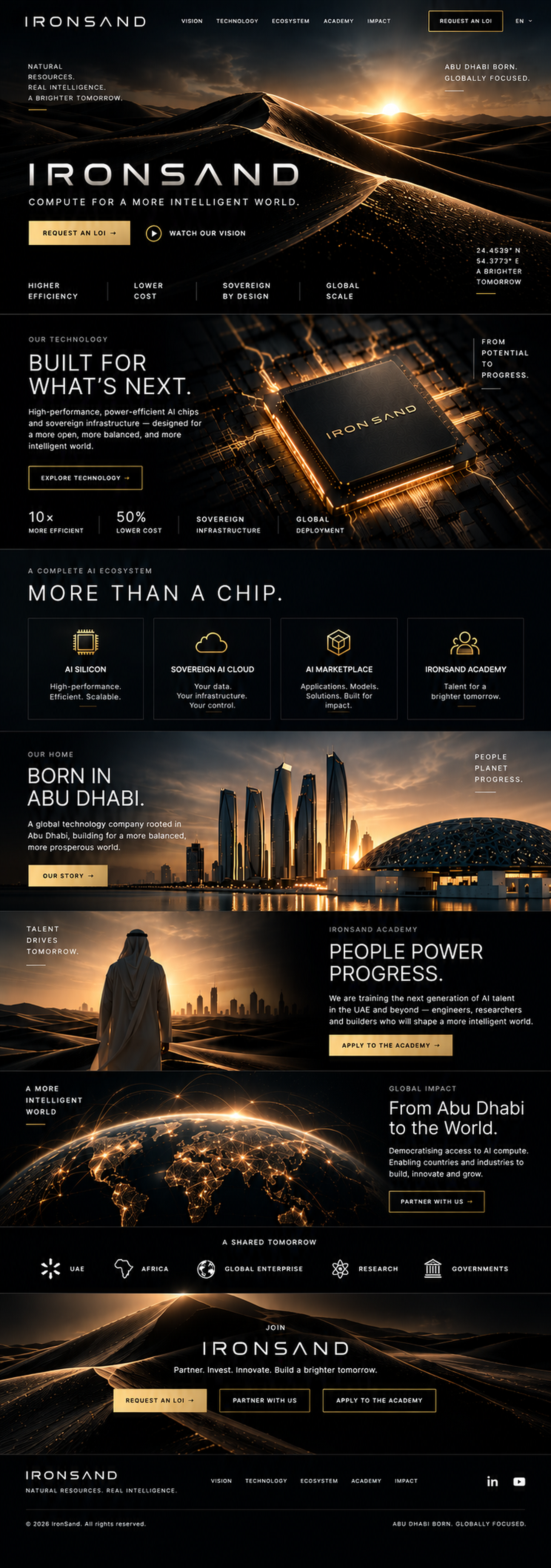 IRONSAND — Abu Dhabi born, globally focused. Compute for a more intelligent world.